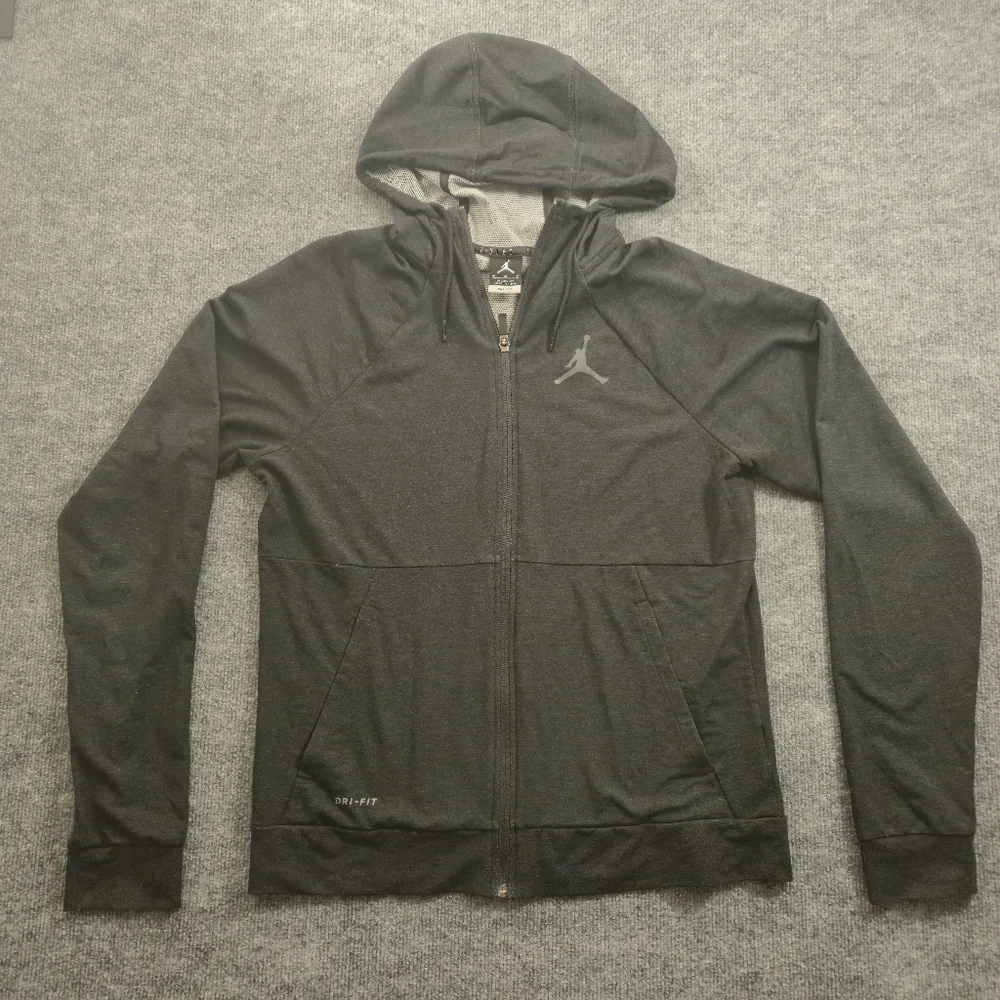 Jordan‎ Mens Full Zip Dri Fit Black Hoodie Size Medium